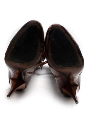 Miu miu Brown Leather High-Heel Knee Boots 8