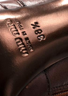 Miu miu Brown Leather High-Heel Knee Boots 9