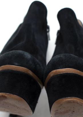 Nicholas Kirkwood black suede platform ankle boot 10