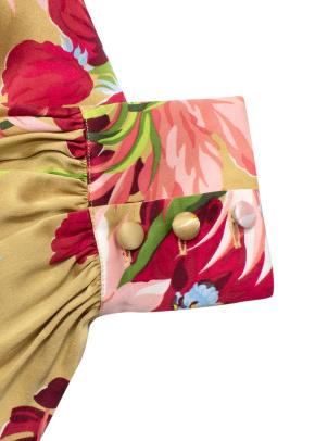 Olivia Von Halle Floral-Print Silk Midi Dress 3