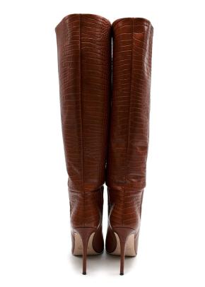 Paris Texas Stiletto 60 Crocodile-effect Leather Knee-high Boots 3