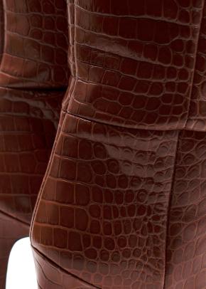 Paris Texas Stiletto 60 Crocodile-effect Leather Knee-high Boots 6