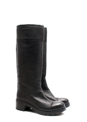 Prada Tall Black Leather Boots 5