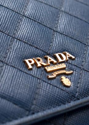Prada Navy Blue Quilted Leather Wallet 2