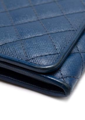 Prada Navy Blue Quilted Leather Wallet 5