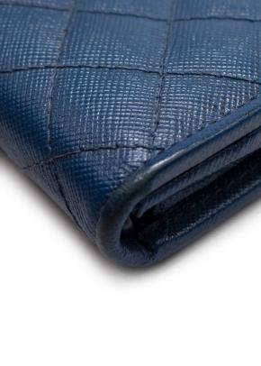 Prada Navy Blue Quilted Leather Wallet 8