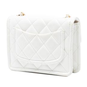 Chanel White Mini Quilted Caviar Sweet Classic Flap 2