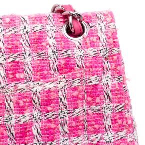 Chanel Pink Jumbo Classic Tweed Double Flap 11