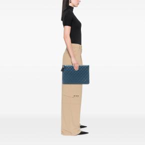 Large Quilted Lambskin La Habana O Case ClutchChanel Blue 7