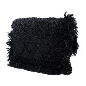 Chanel Black Paris Cosmopolite Tweed Fringe Clutch 3