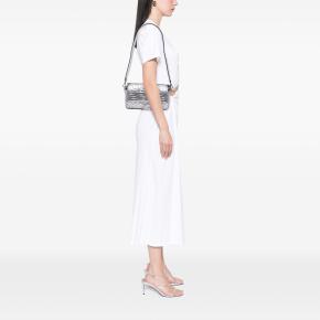 Fendi Silver Zucca Embossed Leather Baguette Satchel 11