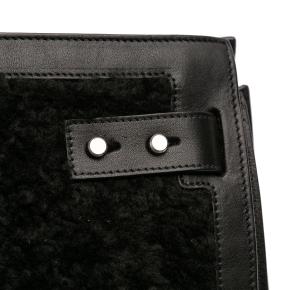 Saint Laurent Black Large Shearling Sac de Jour Satchel 8