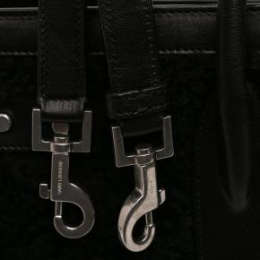 Saint Laurent Black Large Shearling Sac de Jour Satchel 9