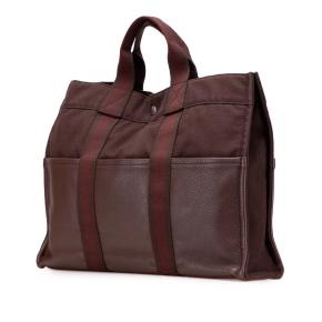 Hermes Brown Canvas and Leather Fourre Tout MM 2
