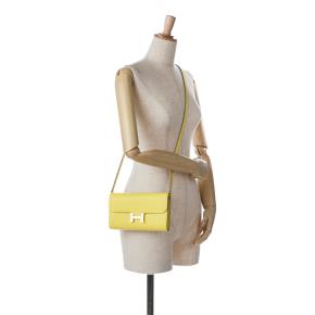 Hermes Lime Evercolor Constance Wallet To Go 8