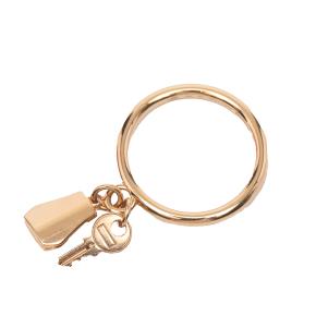 Hermes Rose Gold Kelly Clochette Ring 4.75 2