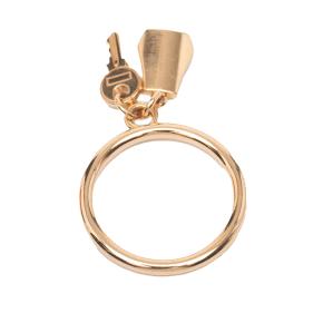 Hermes Rose Gold Kelly Clochette Ring 4.75 3
