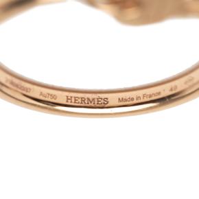 Hermes Rose Gold Kelly Clochette Ring 4.75 4