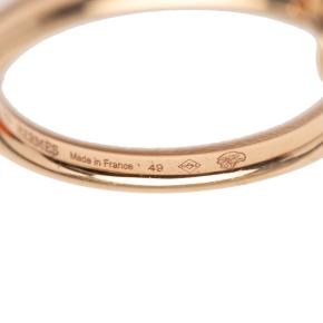 Hermes Rose Gold Kelly Clochette Ring 4.75 5