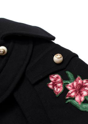 Gucci Black Cape with Floral Embroidery 4