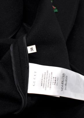 Gucci Black Cape with Floral Embroidery 8
