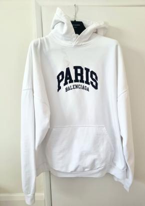 Balenciaga White Cotton Hoodie 4