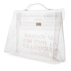 Hermes Transparent Vinyl Souvenir De L Exposition Kelly Handbag 2