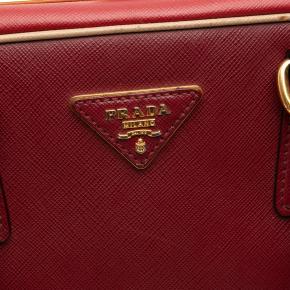 Prada Dark Red Saffiano Lux Pyramid Frame Top Handle Bag 8