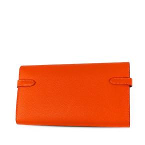 Hermes Orange Epsom Kelly Longue Wallet 2