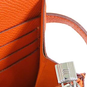 Hermes Orange Epsom Kelly Longue Wallet 8