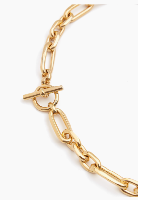 Tilly Sveaas M Giant Gold T-Bar Watch Chain Necklace 4