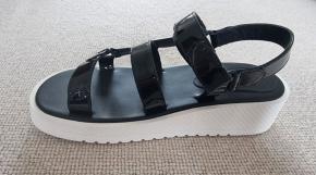 Chanel Black Patent Dad Sandals 2