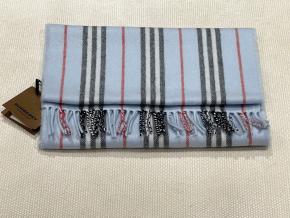 Burberry Blue Cashmere Blend Striped Scarf 3