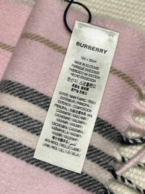 Burberry Cashmere Blend Pink Striped Scarf 5