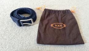 Tod's Blue Suede Plaited Belt 5