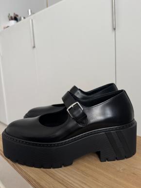 Hermes Black Leather Richelieus Hoxton  Platform Mary Janes 2