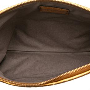 Bottega Veneta Gold Metallic Leather and Snake Skin Intrecciato Wristlet Clutch 5