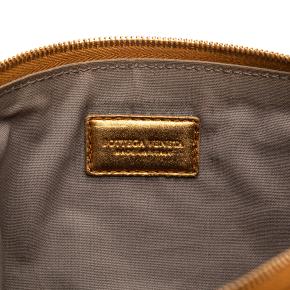 Bottega Veneta Gold Metallic Leather and Snake Skin Intrecciato Wristlet Clutch 6