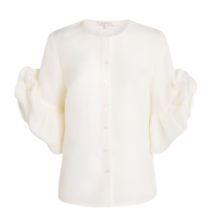 Carolina Herrera Silk Gazar Rosette Blouse 2