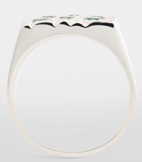 Bleue Burnham  Sterling Silver Rose Garden Signet Ring 2