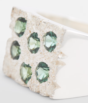 Bleue Burnham  Sterling Silver Rose Garden Signet Ring 4