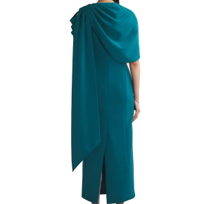 Huishan Zhang Embellished Isolde Fitted Cape Gown 2