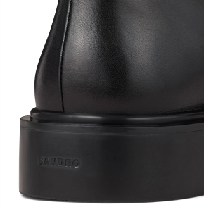 Sandro Zipped Leather Ankle Boots 5