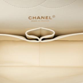 Chanel Off White Jumbo Classic Lambskin Double Flap 4