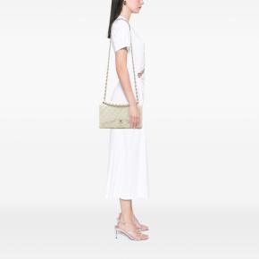 Chanel Off White Jumbo Classic Lambskin Double Flap 7