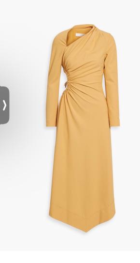 Jonathan Simkhai Yellow Drape Midi Dress 2