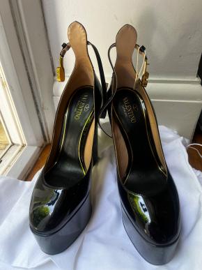 Valentino Black Patent Tan Go Heels 4