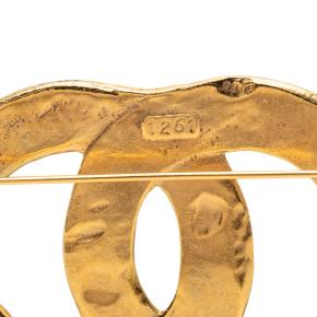 Chanel Gold Plated WovenCC  Brooch 3