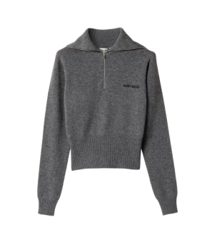 Miu Miu Grey Cashmere Half Zipper Sweater 2