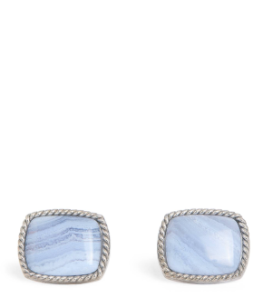Tateossian Cable Agate Cufflinks in Sterling Silver 5